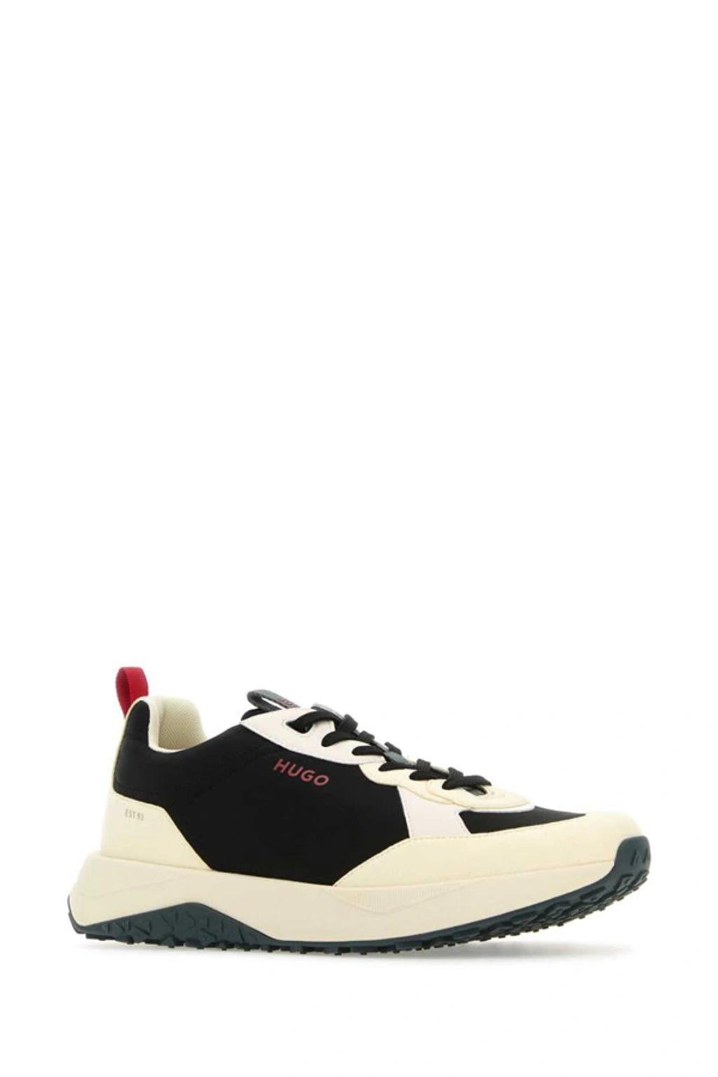 Two-tone Polyester Kane Runn Sneakers In Charcoal Product Image