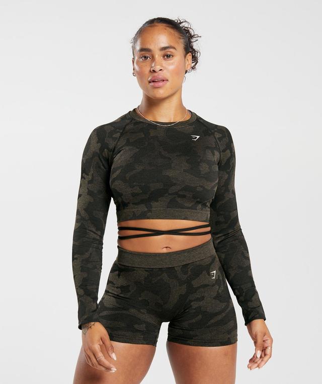 Adapt Camo Seamless Ribbed Long Sleeve Crop Top Product Image