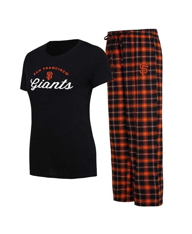 Womens Concepts Sport /Orange San Francisco Giants Arctic T-Shirt & Flannel Pants Sleep Set Product Image