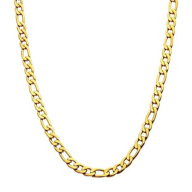 18k Gold Over Stainless Steel 6 mm Figaro Chain Necklace, Mens Product Image