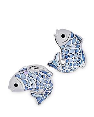 Mens Koi Fish Mother-Of-Pearl Rose Goldplated Cufflinks Product Image