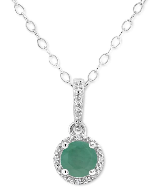 Sapphire (5/8 ct. t.w.) & Diamond Accent Solitaire 18 Pendant Necklace in Sterling Silver (Also in Emerald & Ruby) Product Image