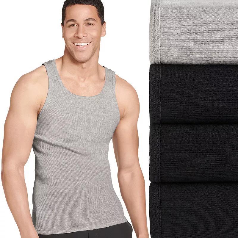 Mens Jockey 4-Pack Fitted Tank Top A-Shirts Product Image