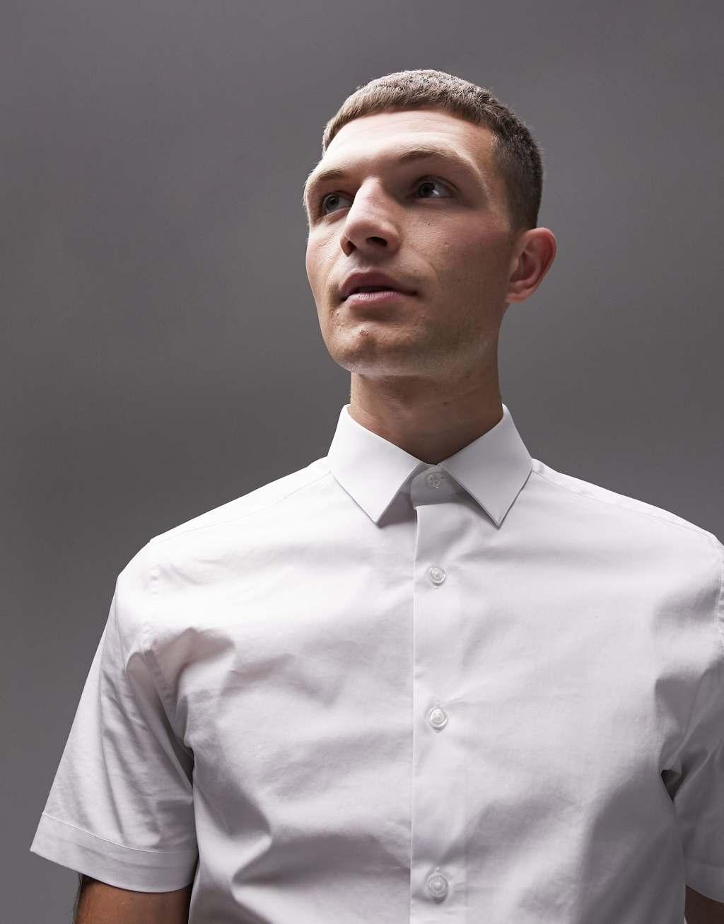 Topman short sleeve stretch fit shirt Product Image