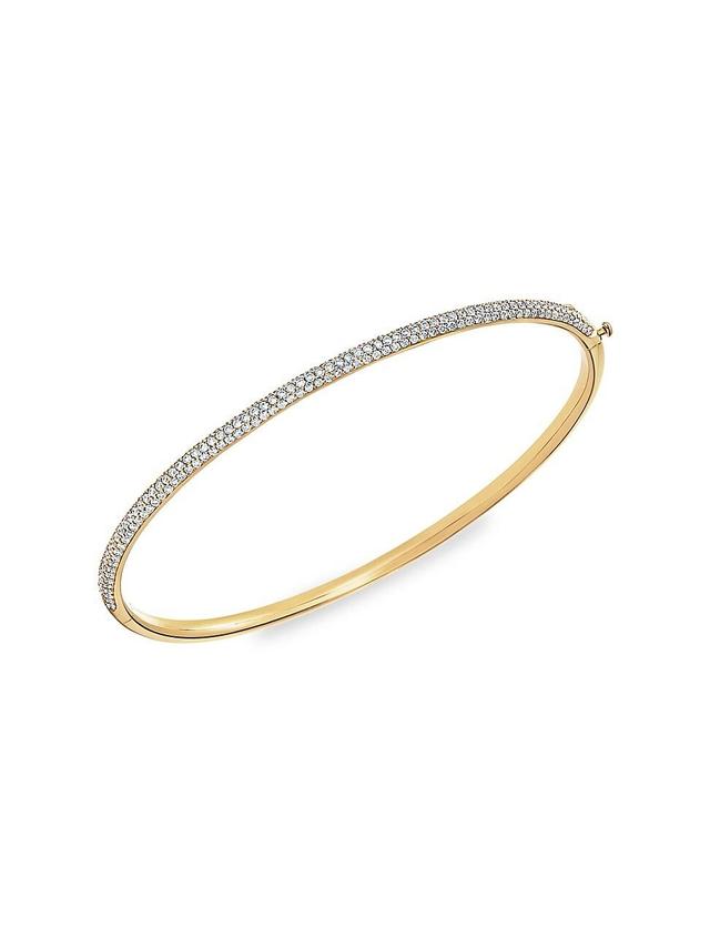 Womens Moonlight 18K Gold & Diamond Pav Bangle Bracelet Product Image