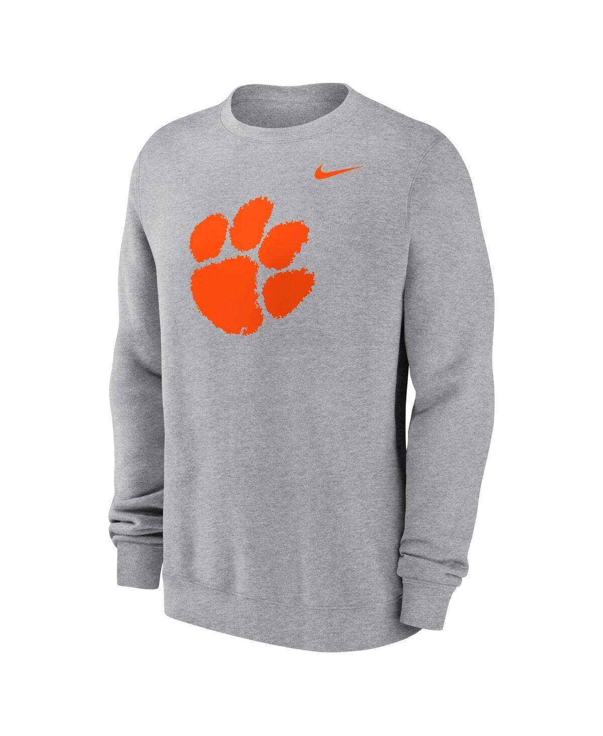 NIKE Men's Heather Gray Clemson Tigers Primetime Evergreen Fleece Pullover Sweatshirt product image