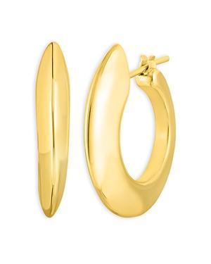 Womens Designer 18K Yellow Gold Wide Hoop Earrings Product Image