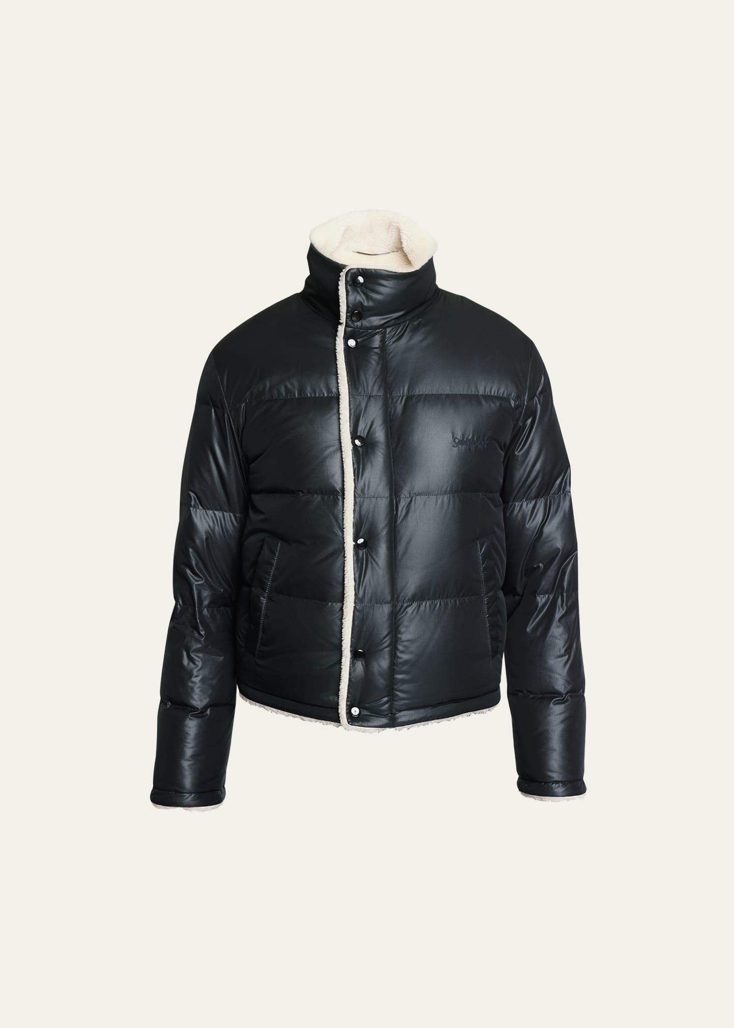 Mens Faux Shearling Puffer Jacket Product Image