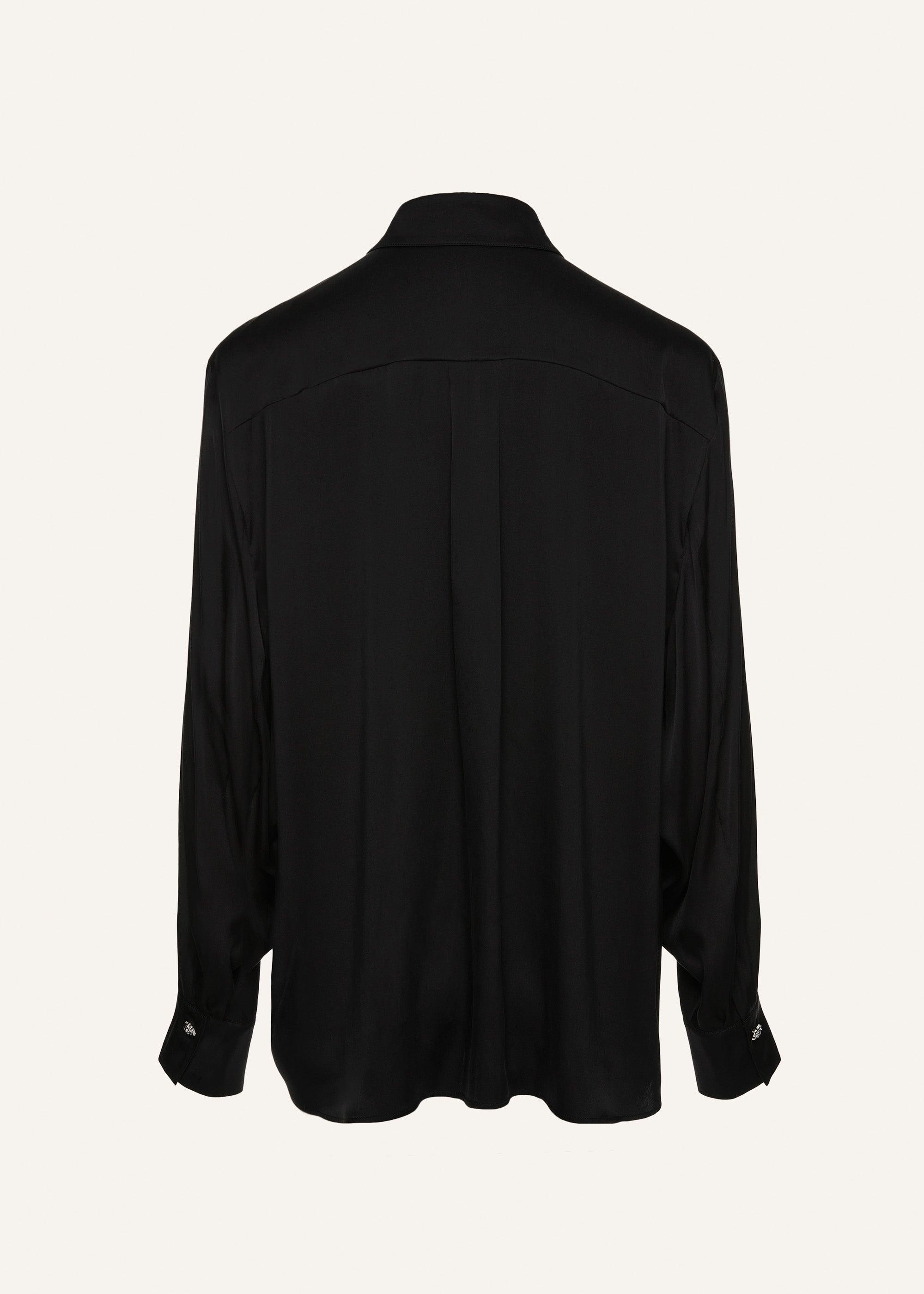 Classic silk shirt in black Product Image