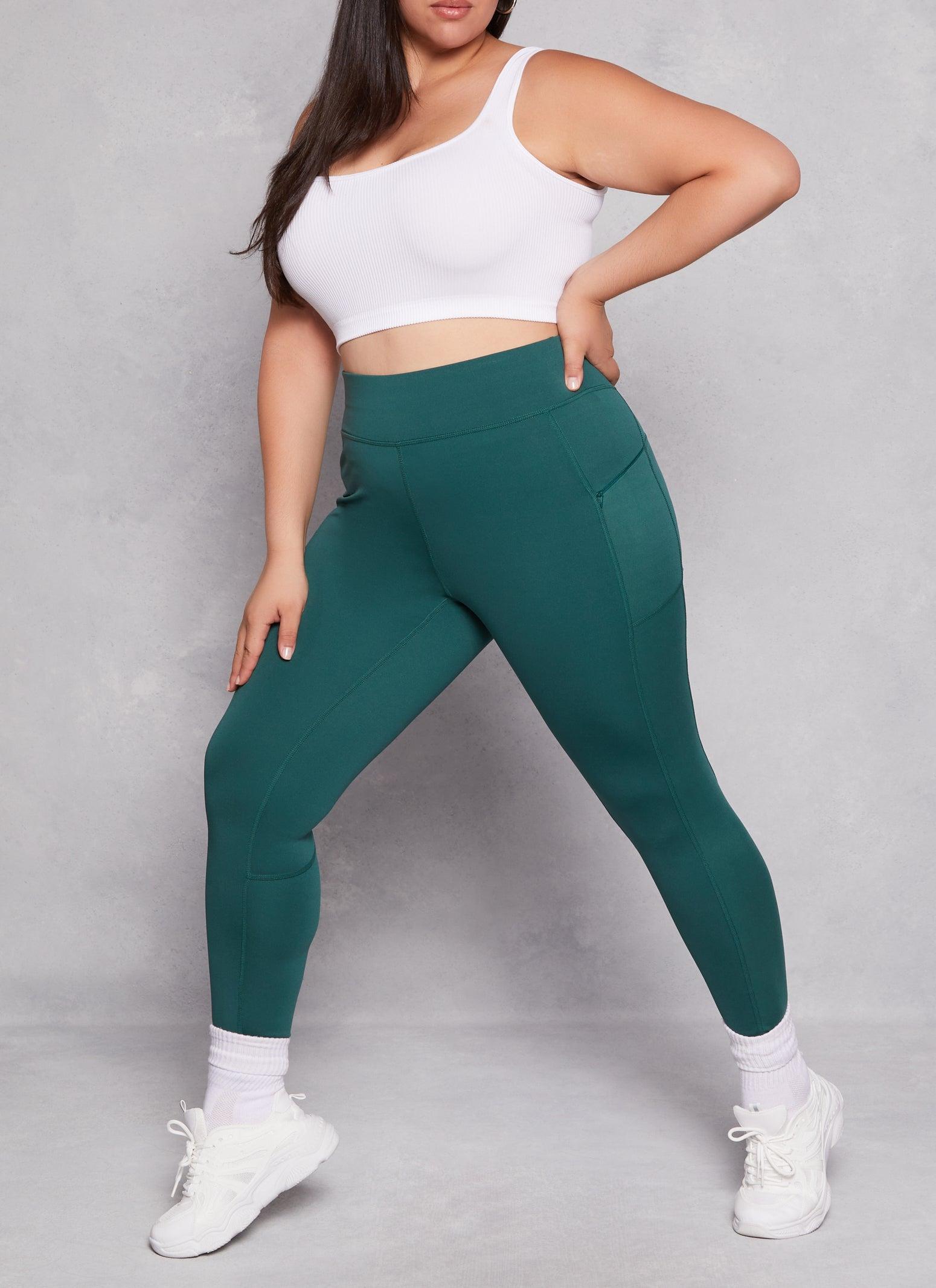 Womens Plus Size High Waist Zip Pocket Leggings Product Image