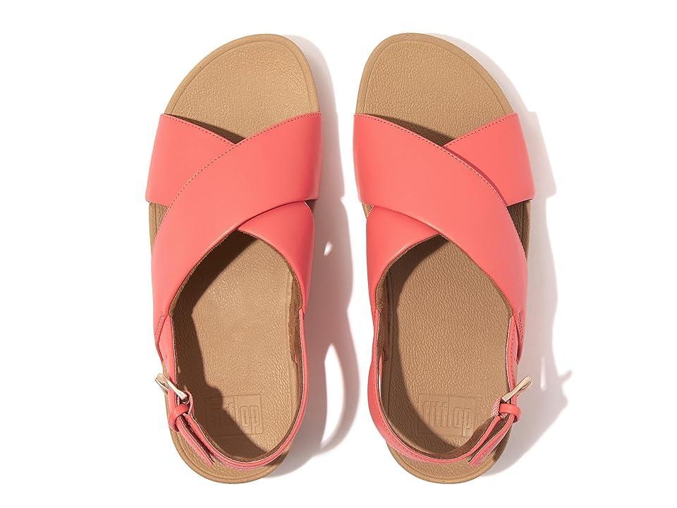 FitFlop Lulu Cross-Back Strap Sandals - Leather (Rosy Coral) Women's Sandals Product Image