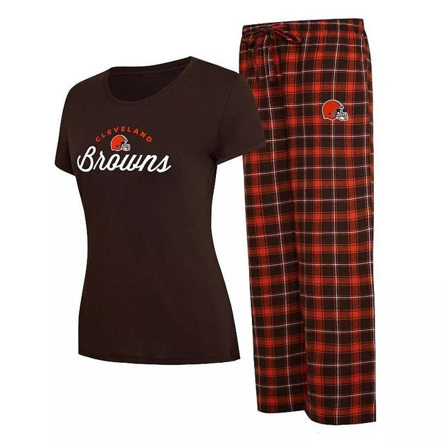 Womens Concepts Sport /Orange Cleveland s Arctic T-Shirt & Flannel Pants Sleep Set Product Image