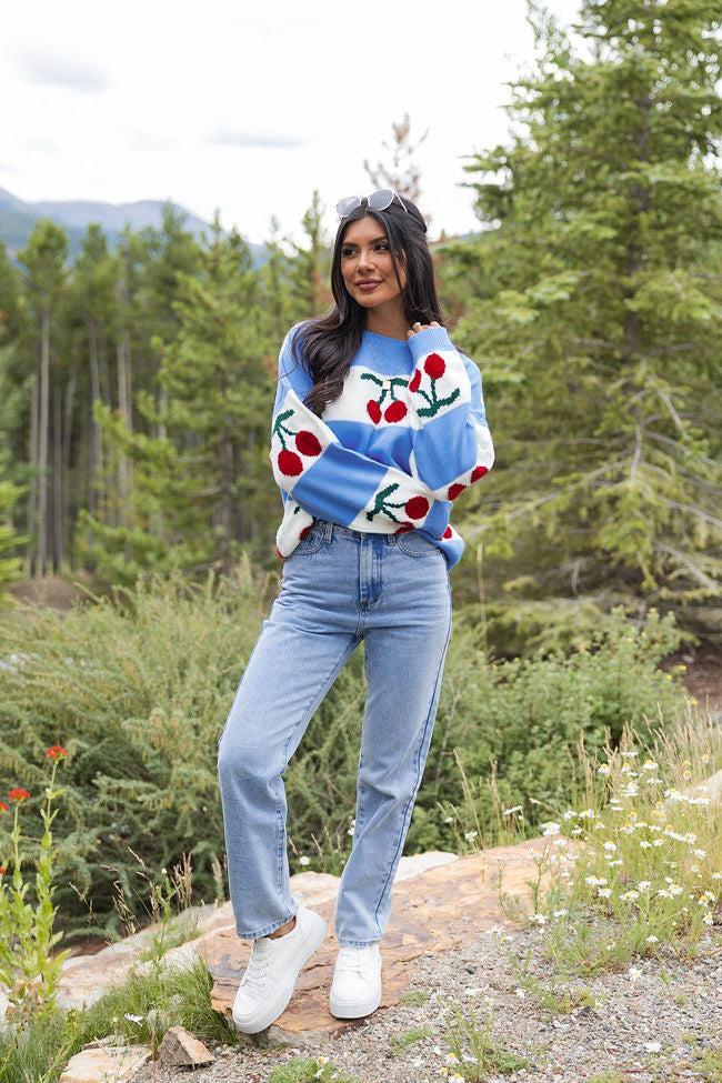 The Cherry On Top Blue Sweater Product Image