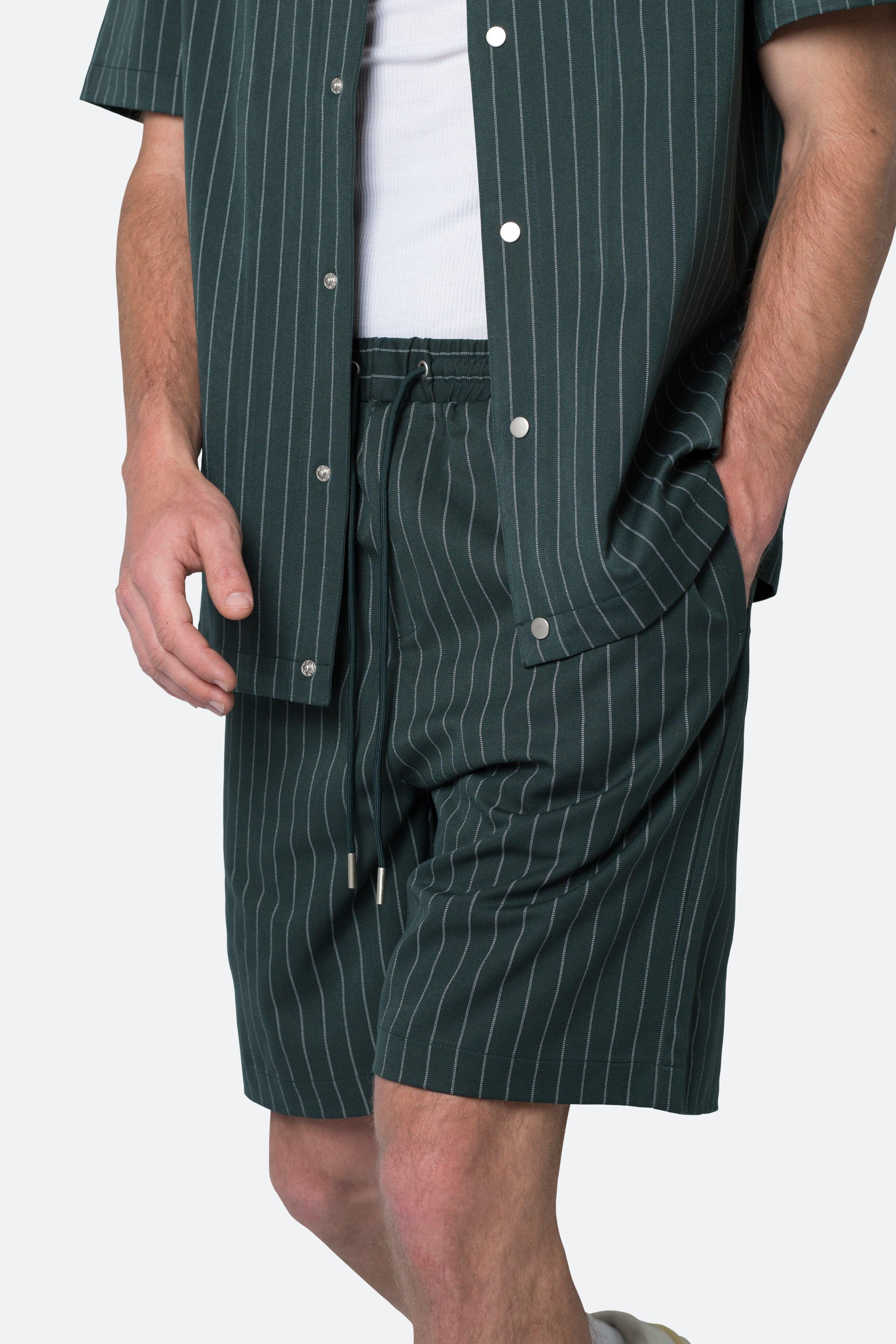 Pinstripe Shorts - Green Product Image