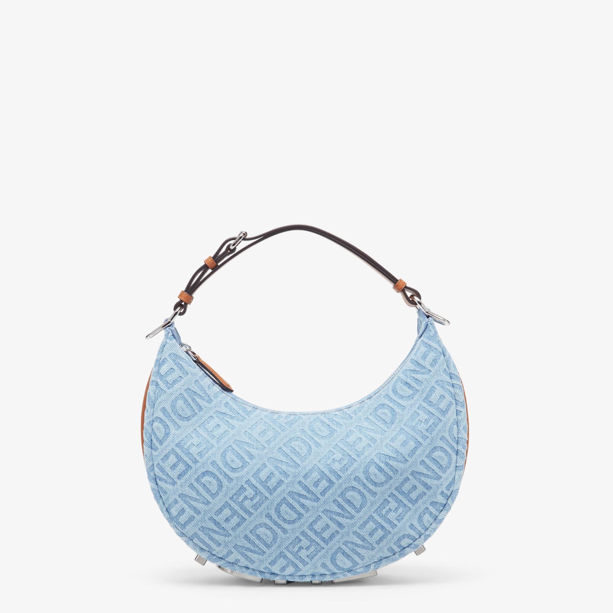 Fendigraphy SmallLight blue denim bag Product Image