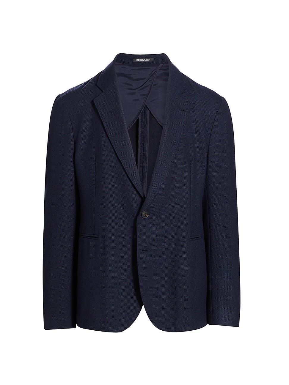 Mens Wool-Blend Single-Breasted Blazer Product Image