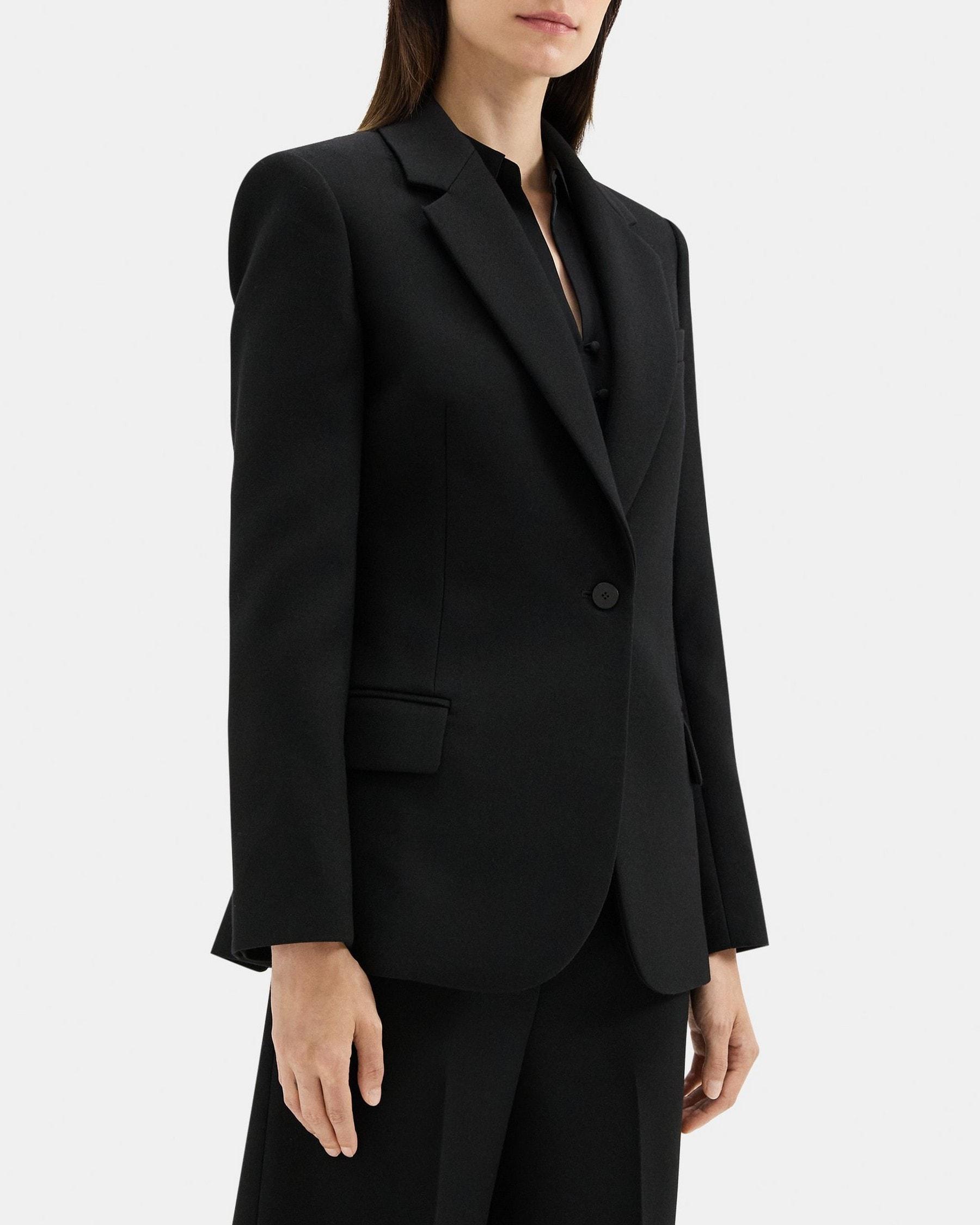 Fitted Blazer in Wool-Blend Twill Product Image