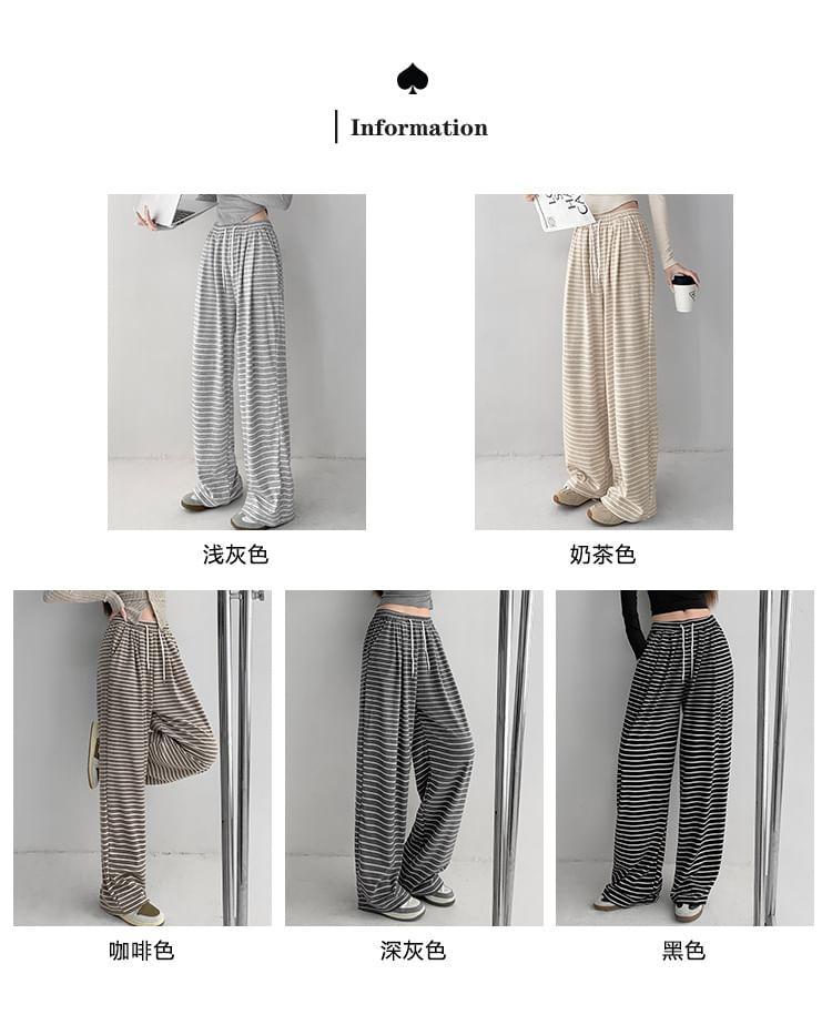 Striped Wide-Leg Pants in 5 Colors Product Image