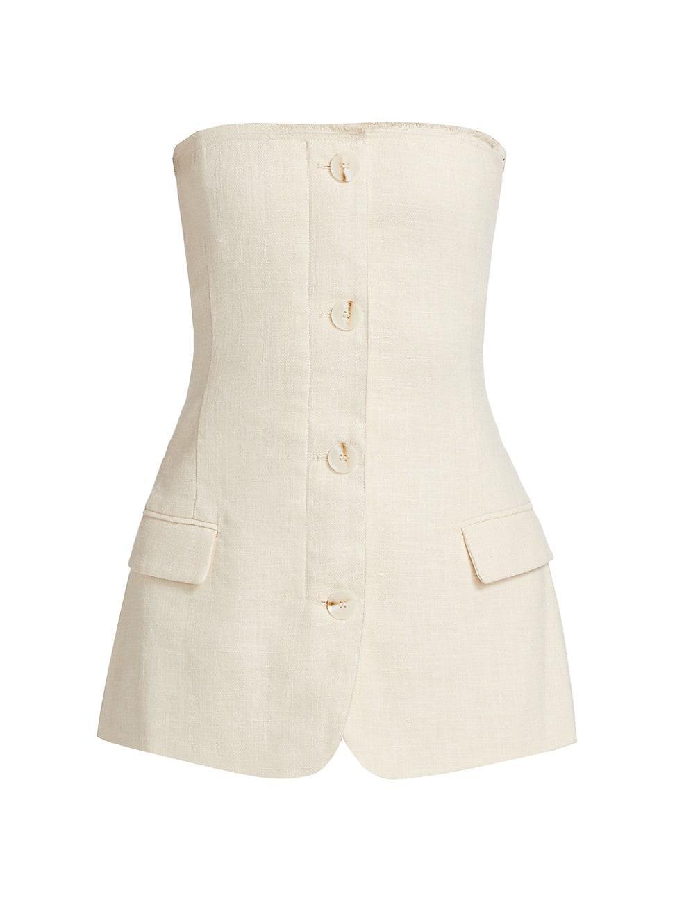 Womens Spencer Cotton-Linen Strapless Blazer Product Image