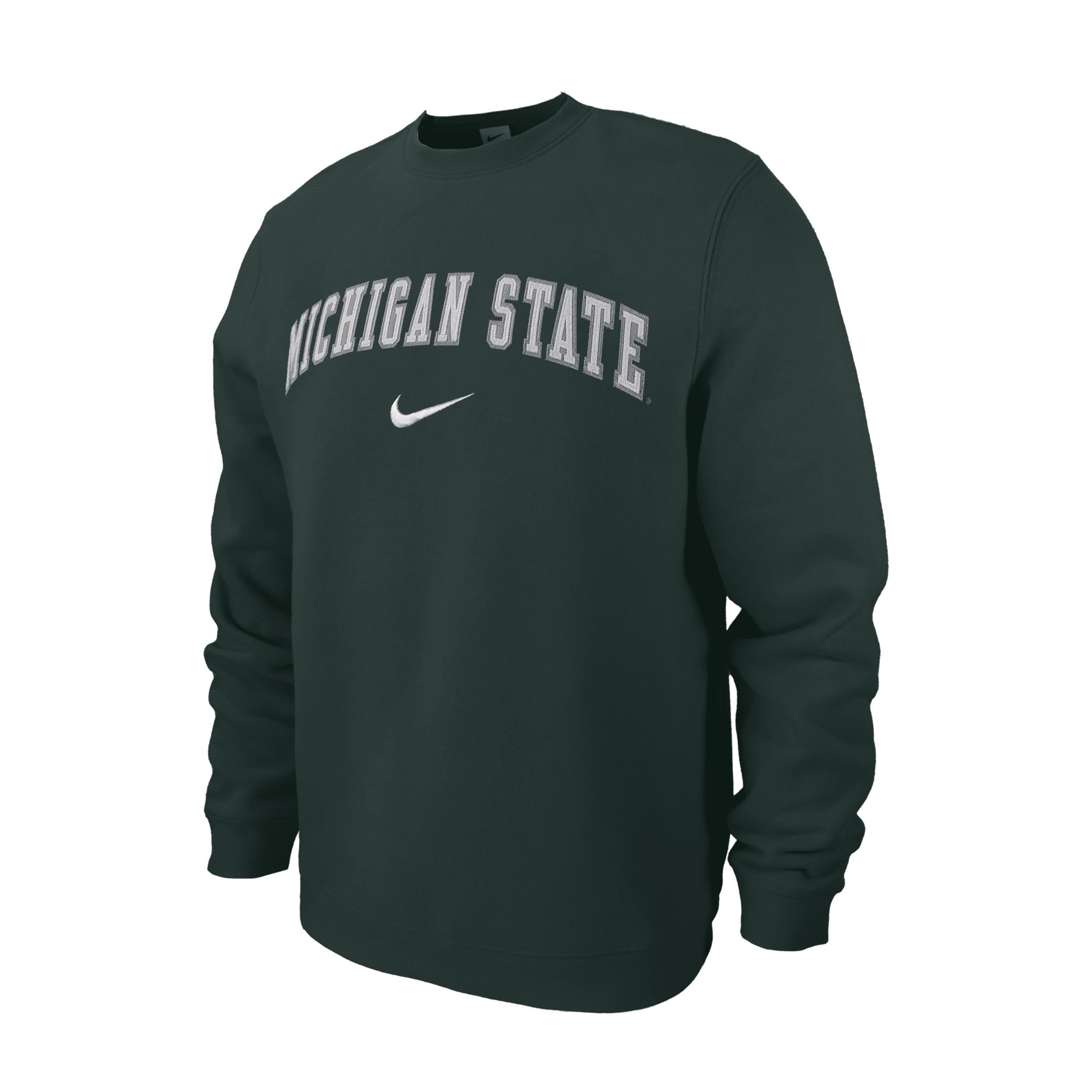 Michigan State Club Fleece Men's Nike College Crew-Neck Sweatshirt Product Image