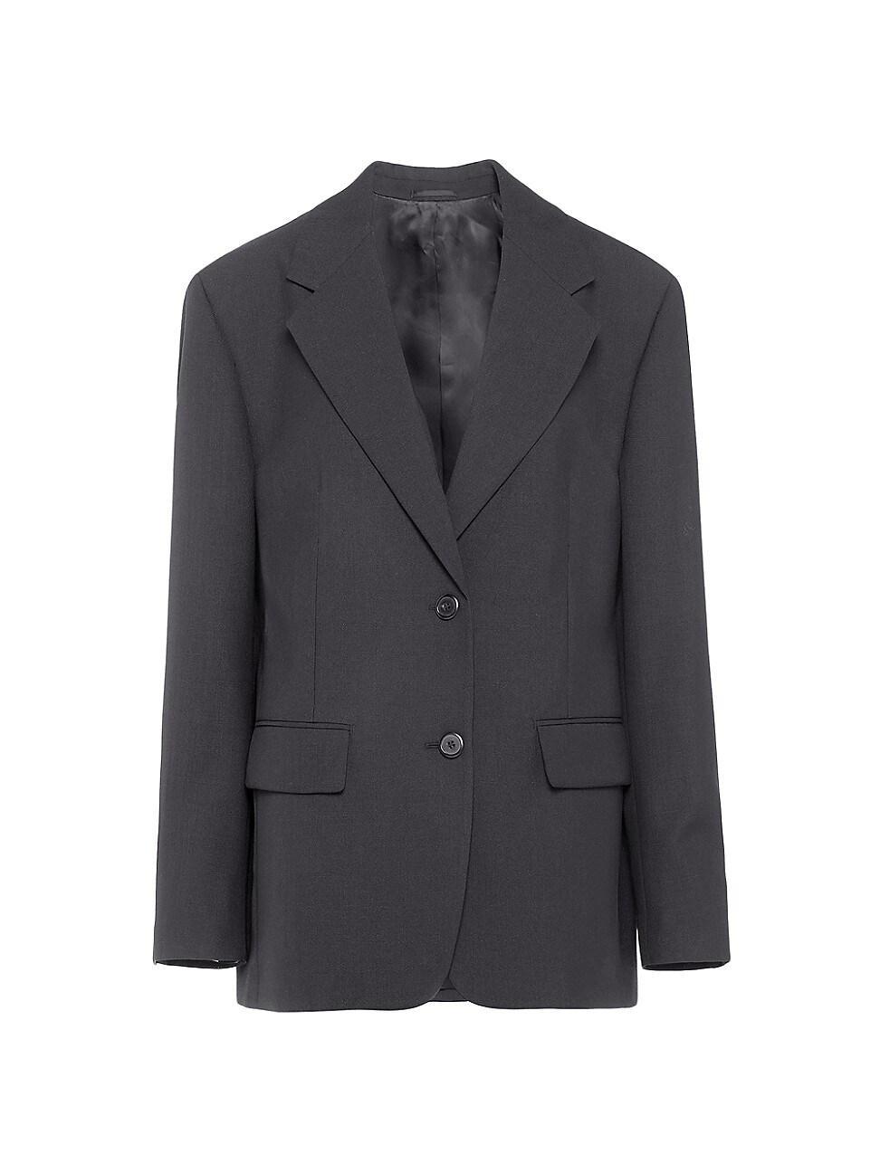 Womens Single-Breasted Wool Blazer Product Image