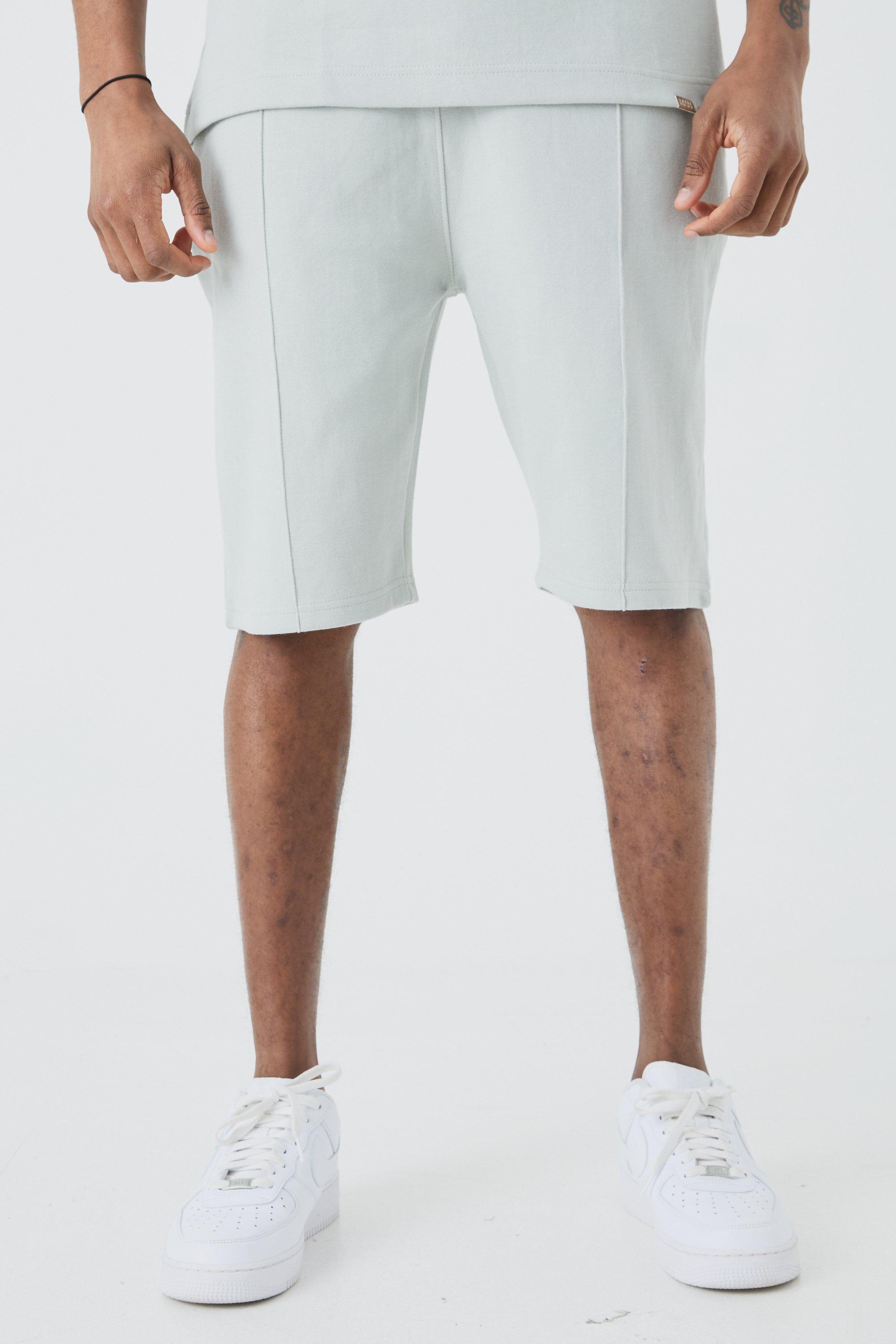 Mens Grey Tall Slim Interlock Pintuck Short, Grey Product Image