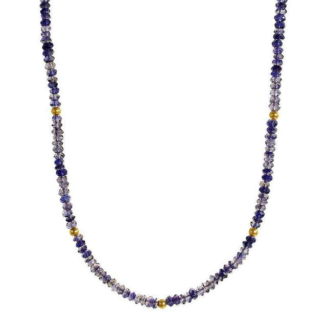 Jewelmak 14k Yellow Gold & Iolite Necklace, Womens 14k Gold Product Image