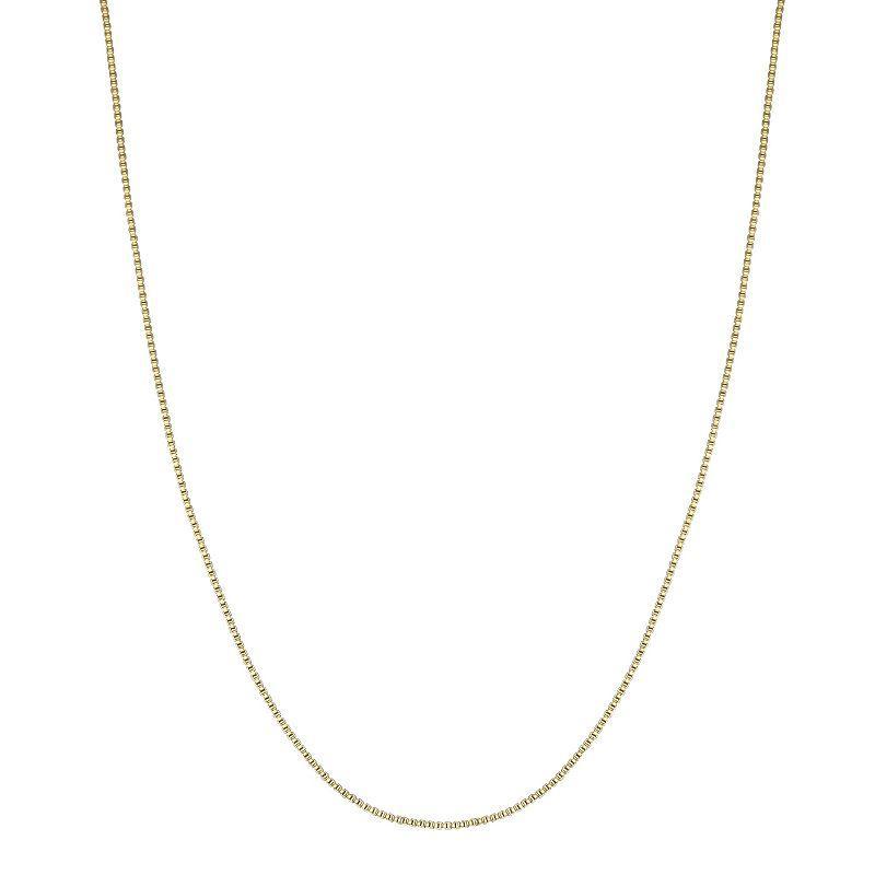 PRIMROSE 18k Gold over Sterling Silver Box Chain Necklace, Womens Gold Tone Product Image