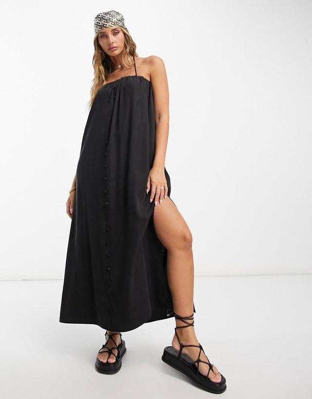 ASOS DESIGN multiway button through midi smock cami sundress Product Image