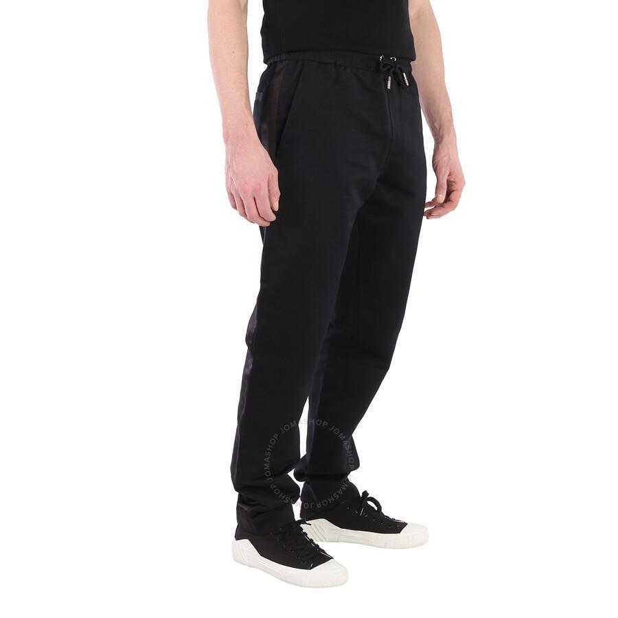 BURBERRY Men's Linen-cotton Track Pants In Black Product Image