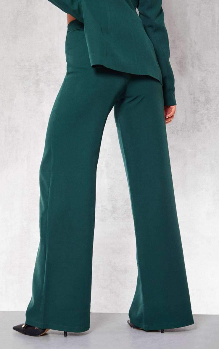 Forest Green Woven High Waisted Tailored Wide Leg Pants Product Image