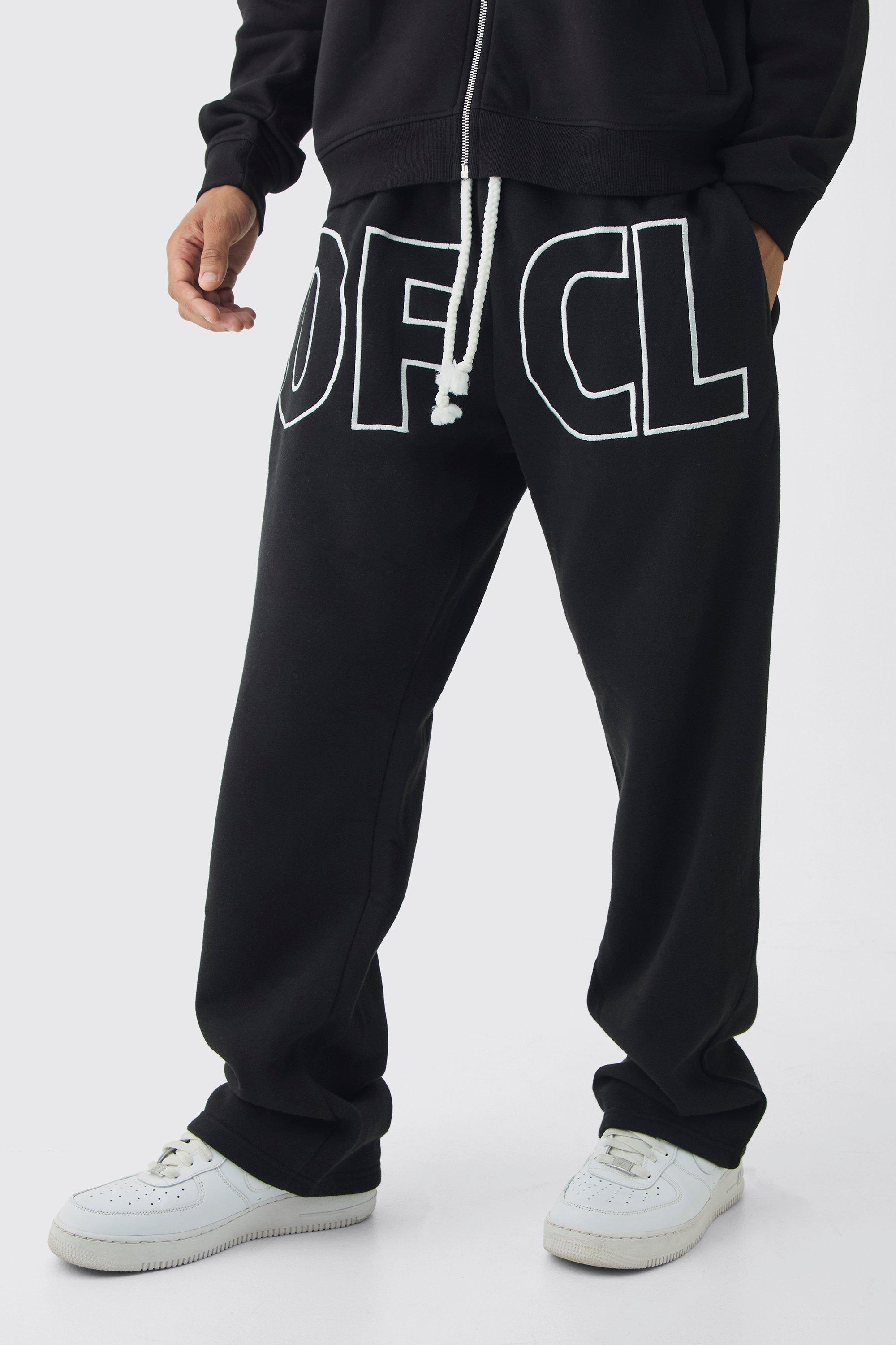 Relaxed Fit OFCL Applique Sweatpants | boohooMAN USA Product Image