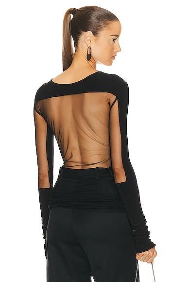 Grace Ling Square Sheer Cut Out Top Product Image