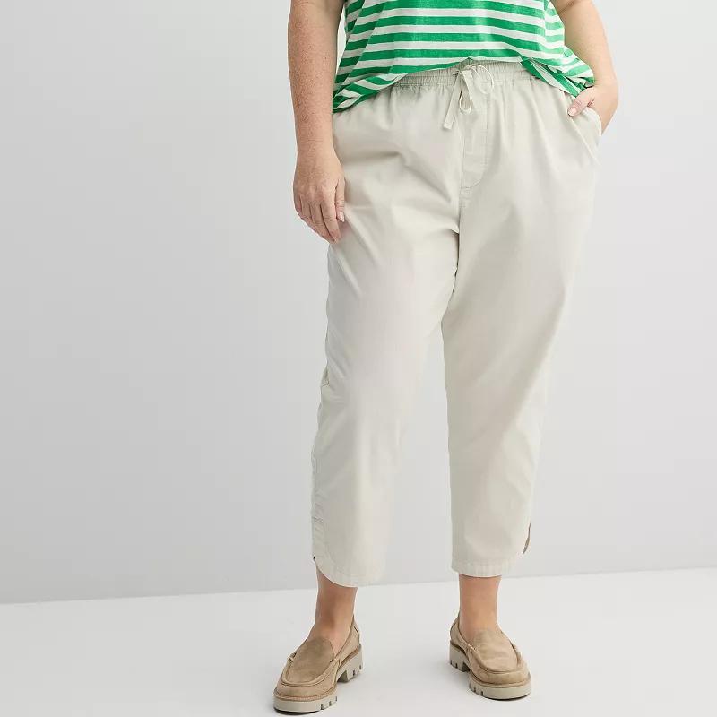 Plus Size Sonoma Goods For Life Tulip Hem Olive Capri Pants, Womens Manolo Green Product Image