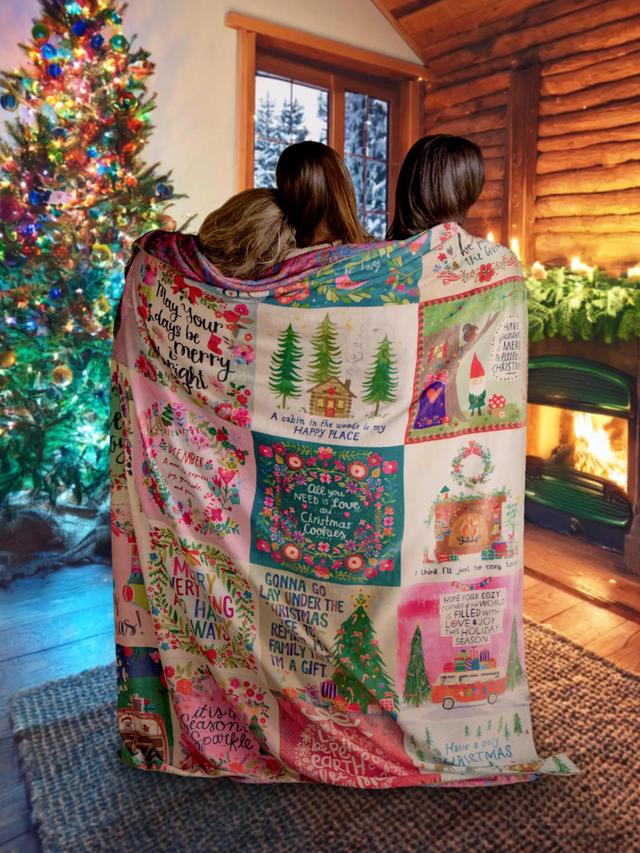 XL Double-Sided Cozy Blanket - Holiday Chirps Product Image