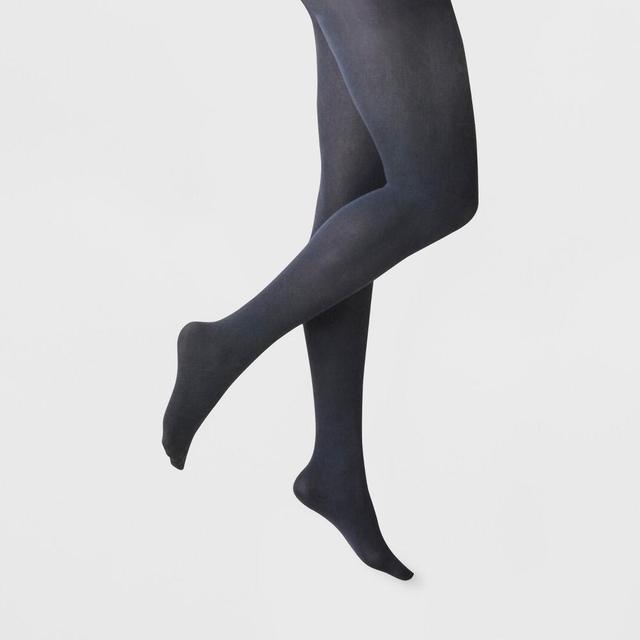 Womens 50D Opaque Tights - A New Day Navy M/L Product Image