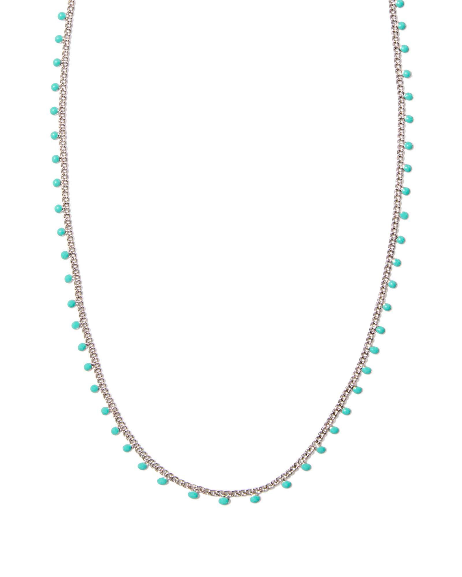 Kelsey Silver Strand Necklace in Turquoise Enamel Product Image