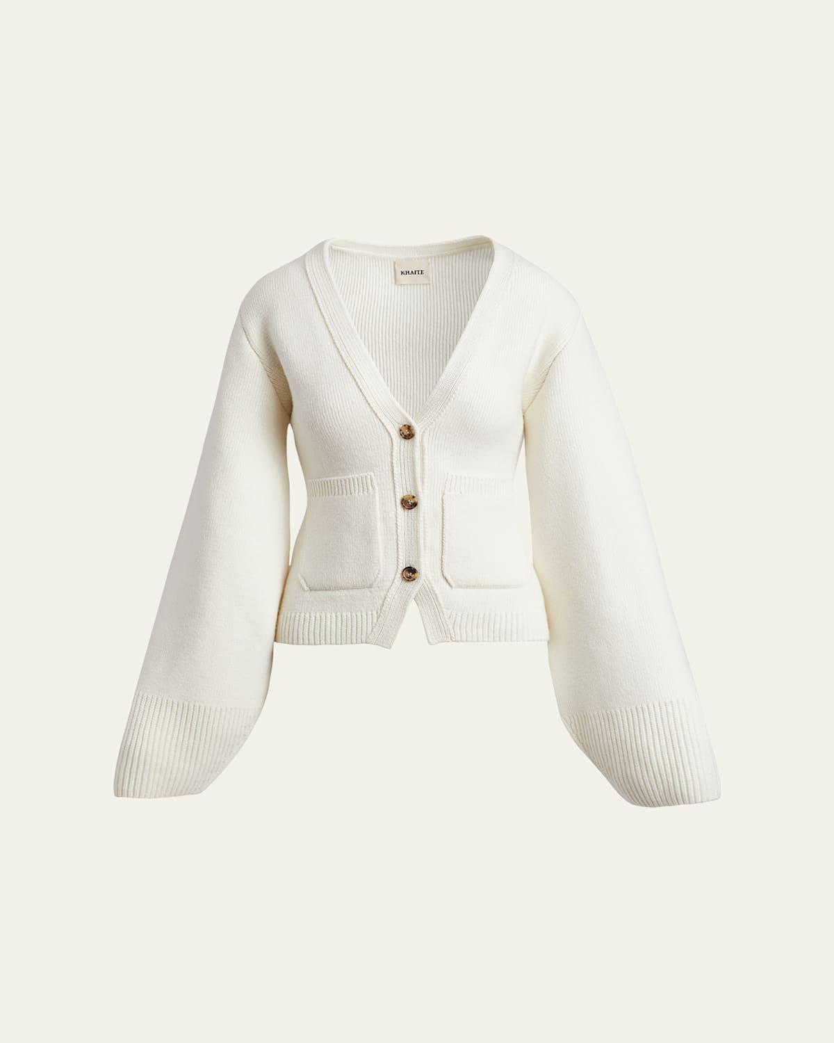 KHAITE Scarlet Cardigan in Neutral Product Image