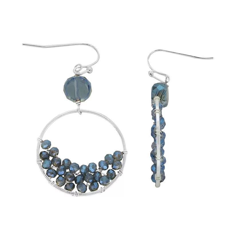 PANNEE BY PANACEA Crystal Filled Open Circle Drop Earrings, Womens, Blue Product Image