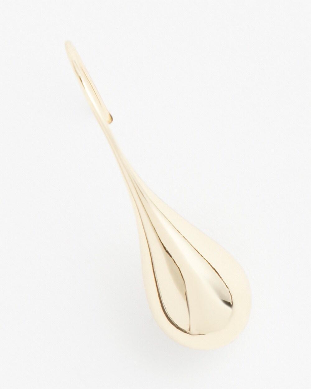 No Droop™ Gold Tone Teardrop Threader Earrings Product Image