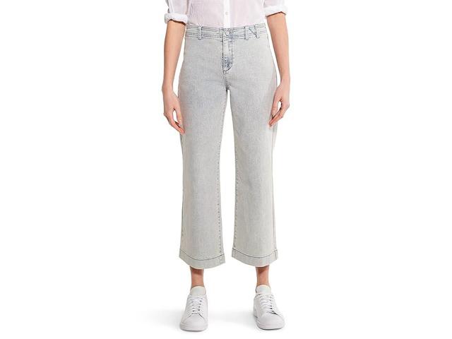 NIC+ZOE Mid-Rise Wide Leg Crop Jeans (Salt) Women's Clothing Product Image