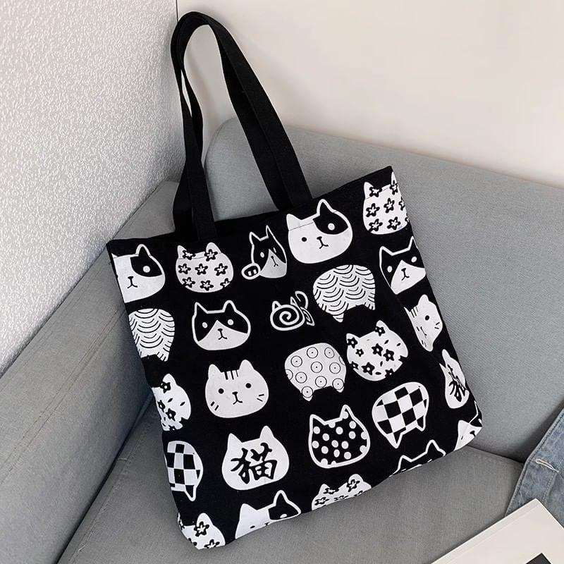 Cartoon Print Tote Bag Product Image