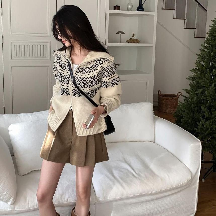 Patterned Zip Cardigan Product Image