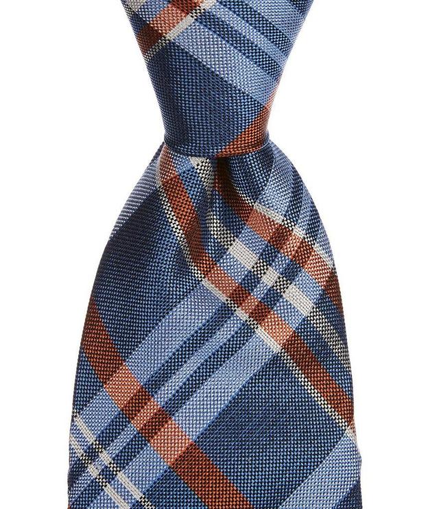 Roundtree & Yorke Traditional Plaid 3 1/8#double; Woven Silk Tie Product Image