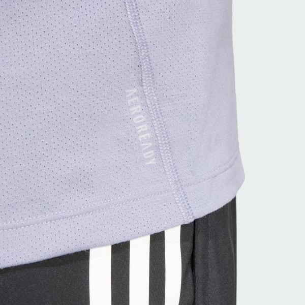 adidas Own the Run 3-Stripes Tee Silver Violet S Mens Product Image