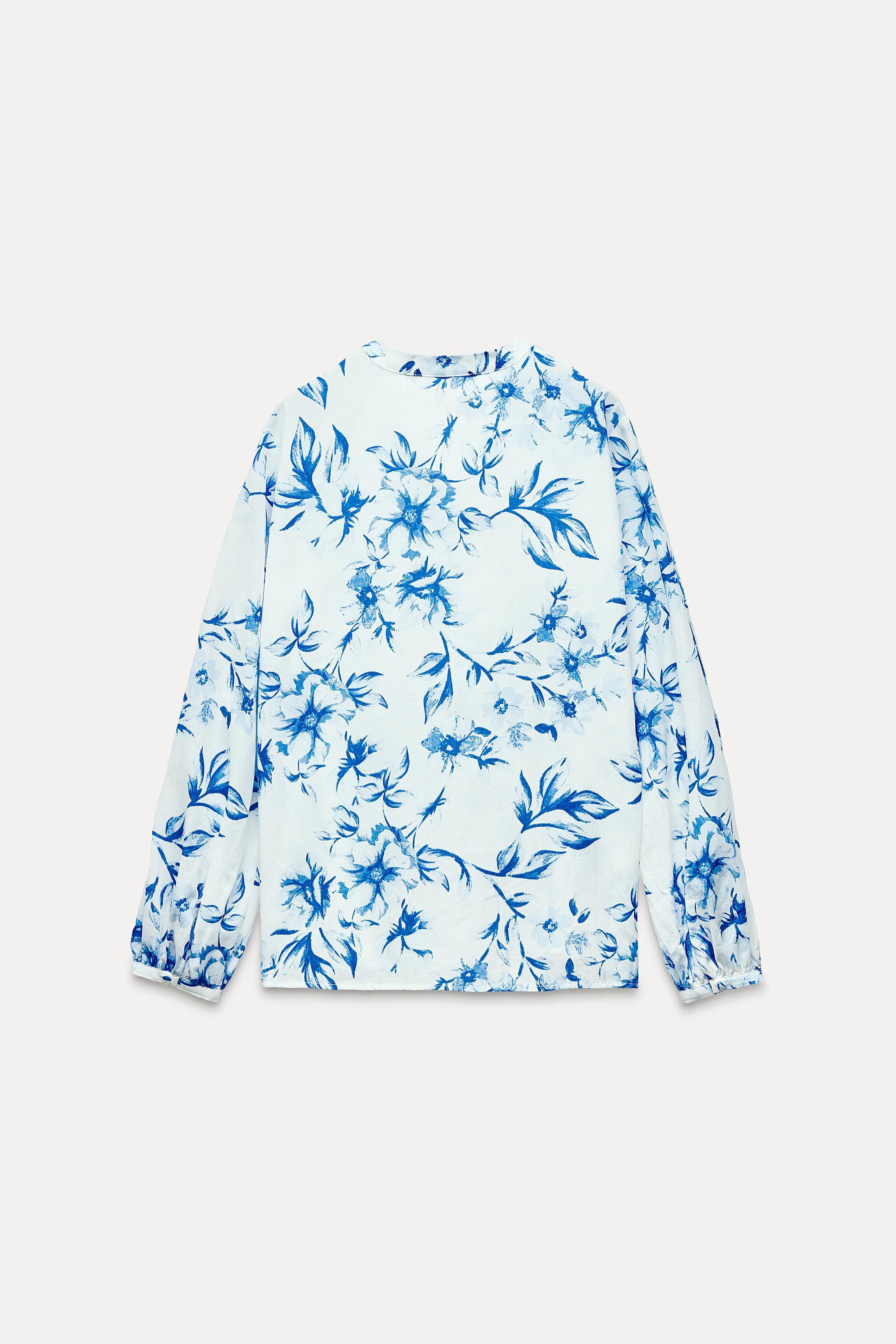 PRINTED COTTON BLOUSE Product Image