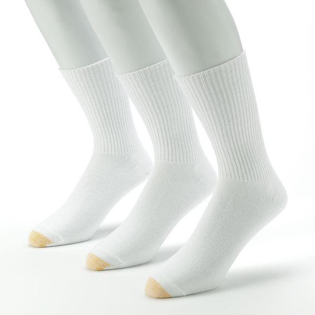 Mens GOLDTOE 3-pk. Fluffies Crew Socks White Product Image