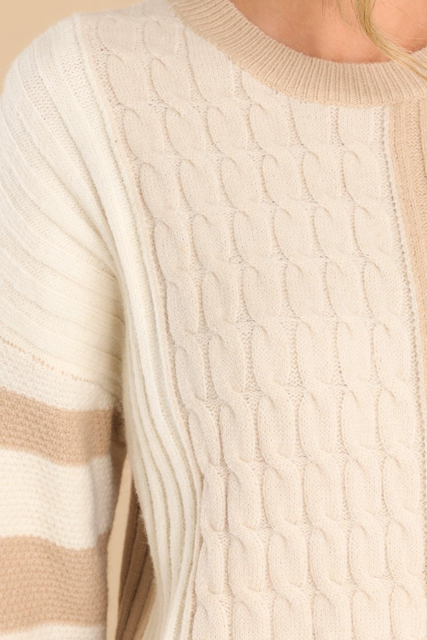 Fable Dreams And Aspirations Light Taupe Multi Sweater Product Image