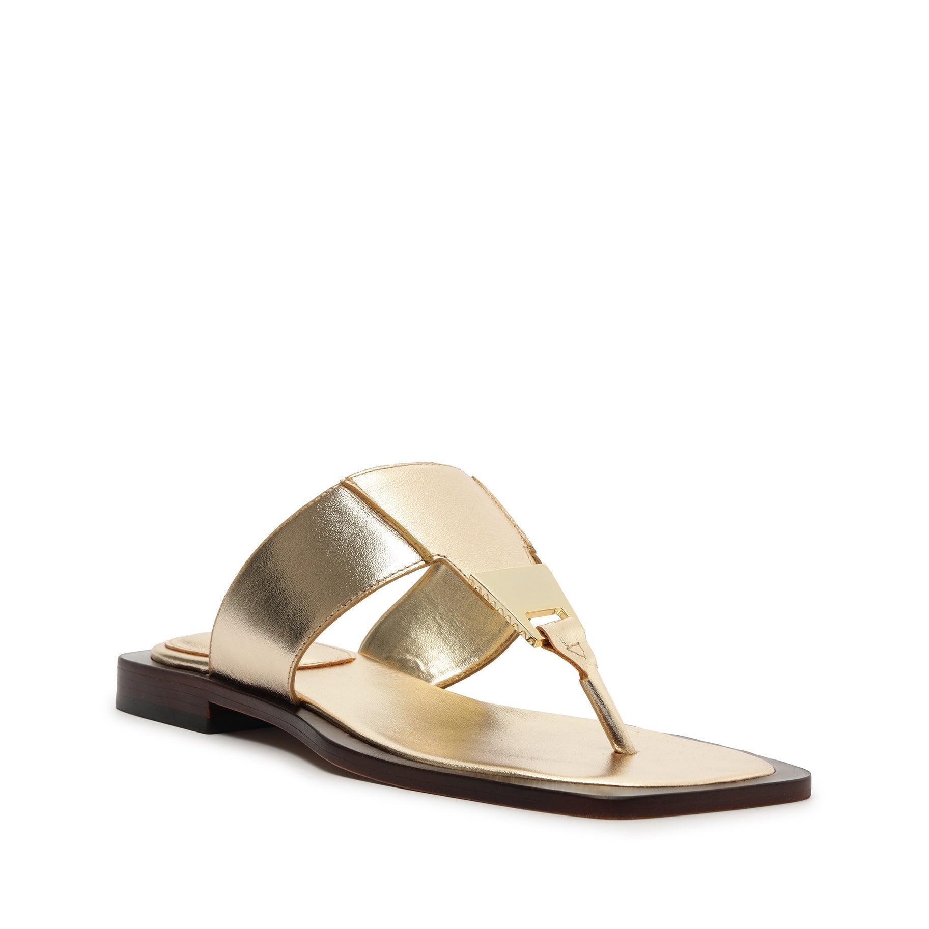 Salma Metallic Leather Flat Sandal Product Image