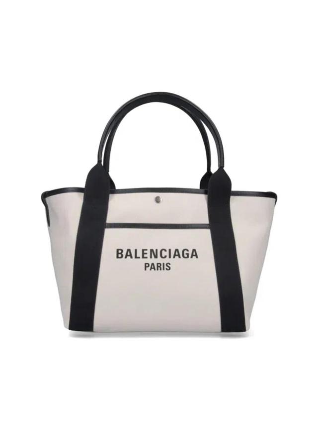 BALENCIAGA Medium Canvas Biarritz Shopping Bag In Beige Product Image